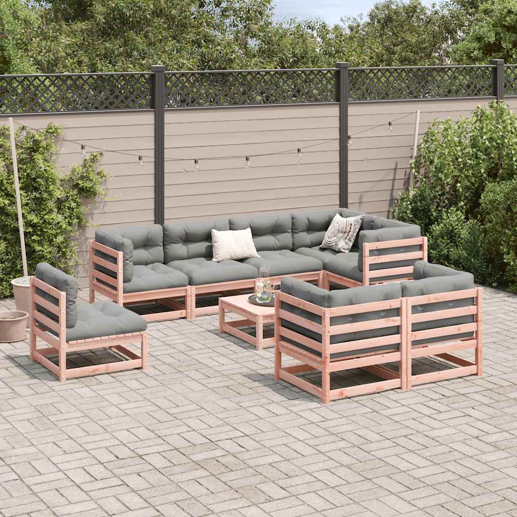 9 Piece Garden Sofa Set Solid Wood Douglas Fir