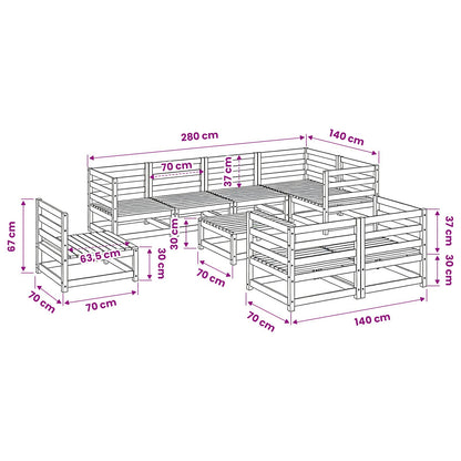 9 Piece Garden Sofa Set Solid Wood Douglas Fir