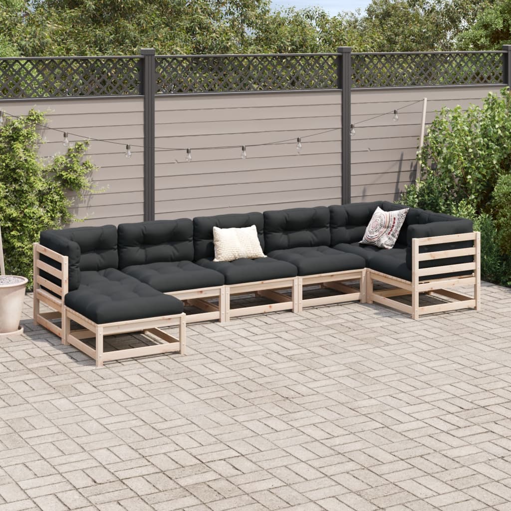 Garden Sofa Set | Natural Wood | Solid Pine Wood | Large | Modular