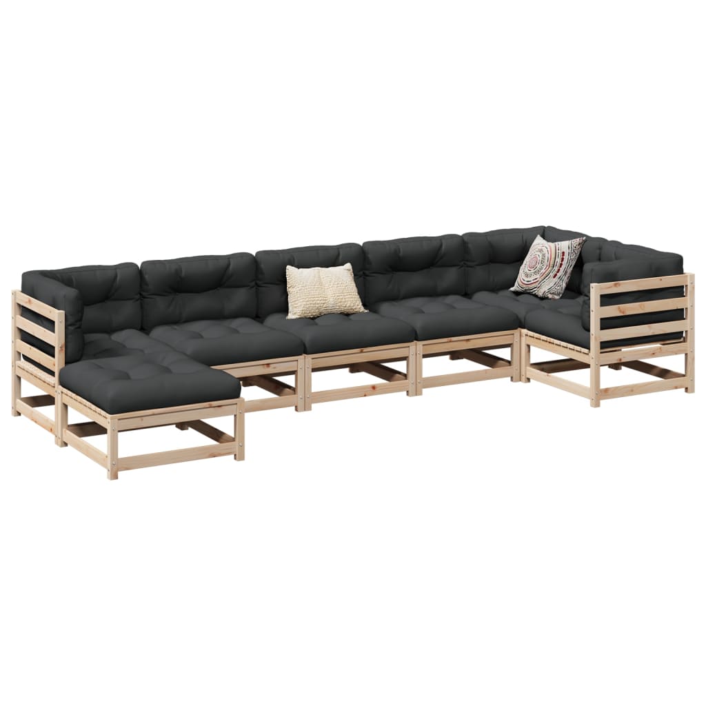 Garden Sofa Set | Natural Wood | Solid Pine Wood | Large | Modular