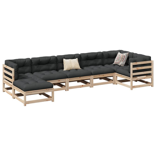 Garden Sofa Set | Natural Wood | Solid Pine Wood | Large | Modular
