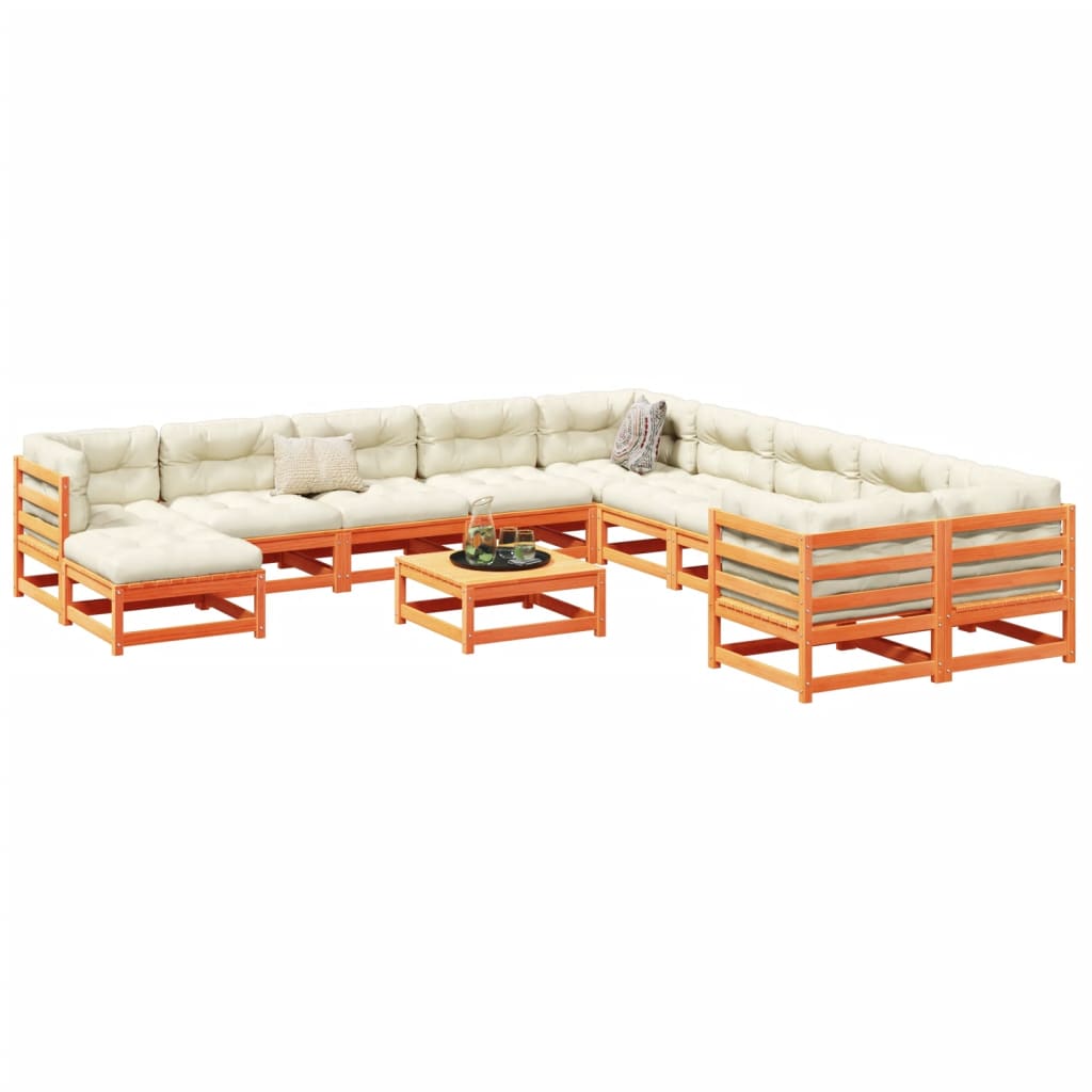 Garden Sofa Set | Wax Brown | Solid Pine Wood | Large | Modular