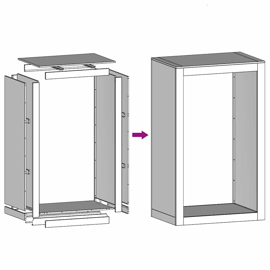 Firewood Rack 60x40x100 cm Galvanised Steel