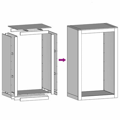 Firewood Rack 60x40x100 cm Galvanised Steel