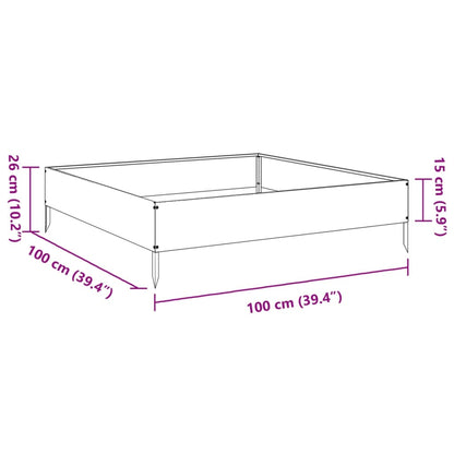 Garden Raised Bed Black 100x100x26 cm Steel