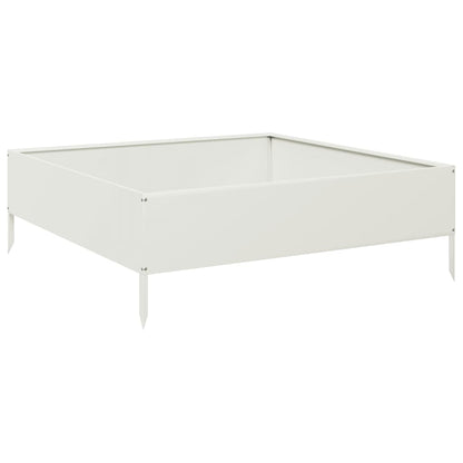 Garden Raised Bed White 100x100x33.5 cm Steel