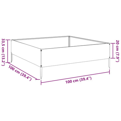 Garden Raised Bed White 100x100x33.5 cm Steel