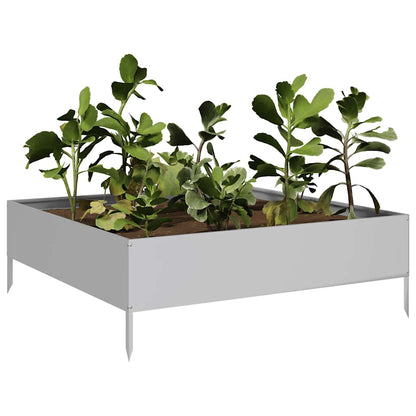Garden Raised Bed 100x100x33.5 cm Galvanised Steel