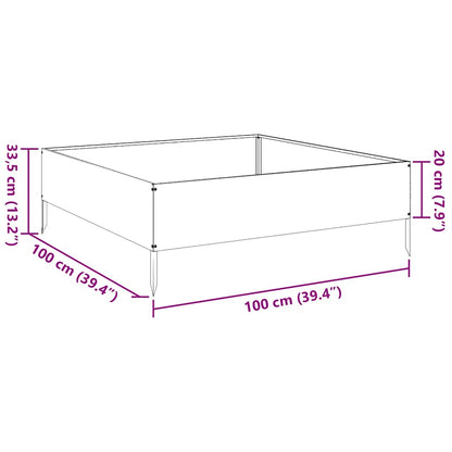 Garden Raised Bed 100x100x33.5 cm Galvanised Steel