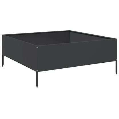 Garden Raised Bed Black 100x100x41 cm Steel