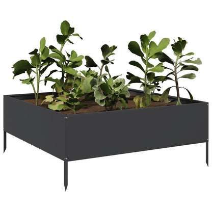 Garden Raised Bed Black 100x100x41 cm Steel