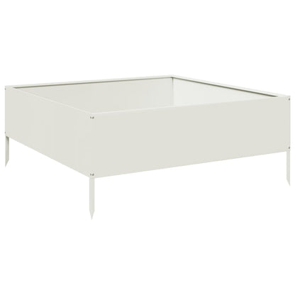 Garden Raised Bed White 100x100x41 cm Steel