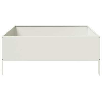 Garden Raised Bed White 100x100x41 cm Steel