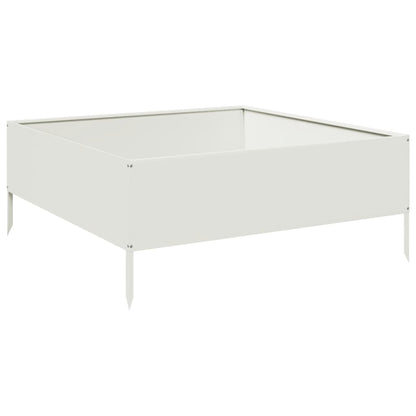 Garden Raised Bed White 100x100x41 cm Steel