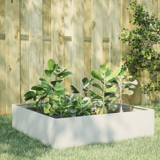 Garden Raised Bed White 100x100x41 cm Steel