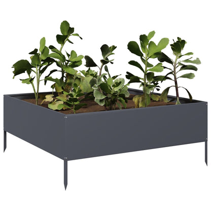 Garden Raised Bed Anthracite 100x100x41 cm Steel