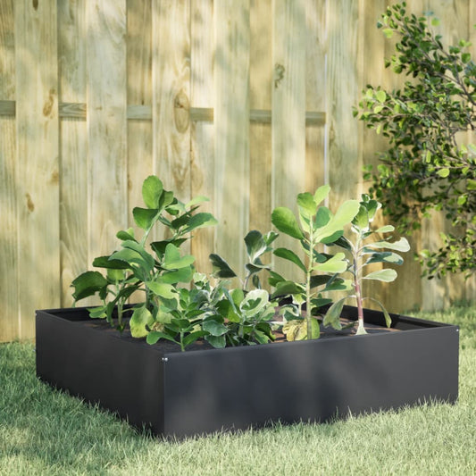 Garden Raised Bed Anthracite 100x100x41 cm Steel