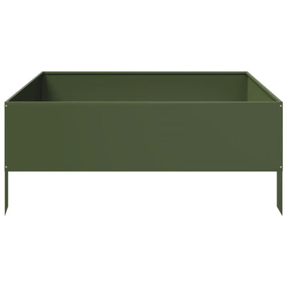 Garden Raised Bed Olive green 100x100x41 cm Steel