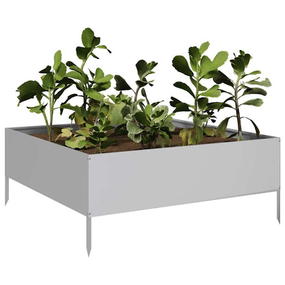 Garden Raised Bed 100x100x41 cm Galvanised Steel