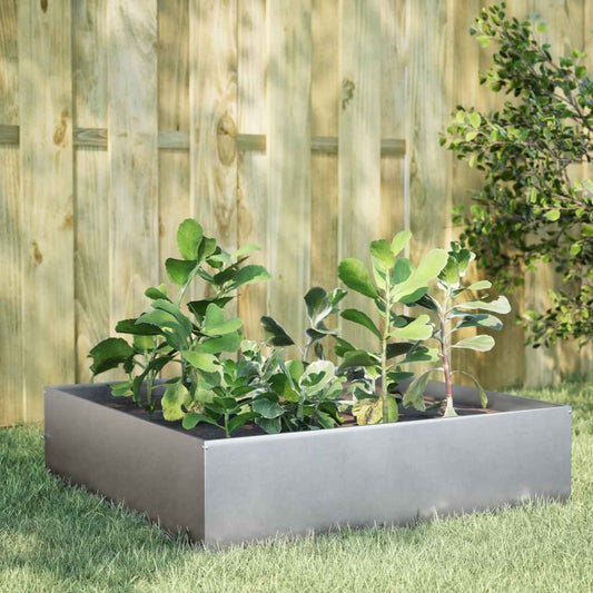 Garden Raised Bed 100x100x41 cm Galvanised Steel
