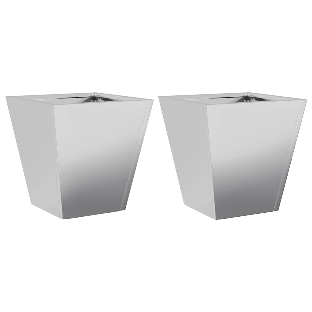 Garden Planters 30x30x30 cm 2 pcs Galvanised Steel