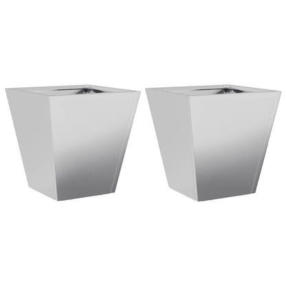 Garden Planters 30x30x30 cm 2 pcs Galvanised Steel