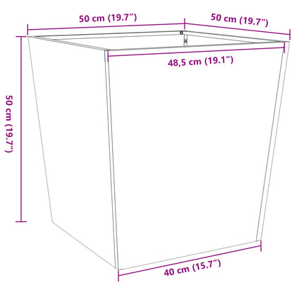 Garden Planter Black 50x50x50 cm Steel