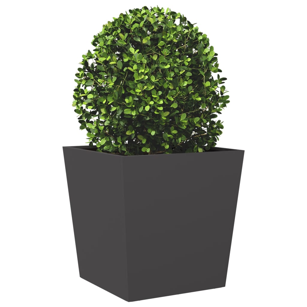Garden Planters Black 2 pcs 50x50x50 cm Steel