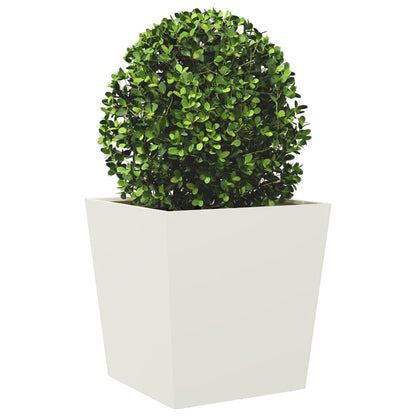 Garden Planter White 50x50x50 cm Steel