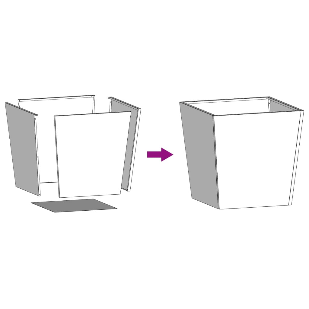 Garden Planter White 50x50x50 cm Steel