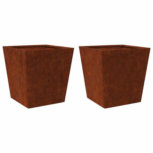 Garden Planters 2 pcs 50x50x50 cm Weathering Steel