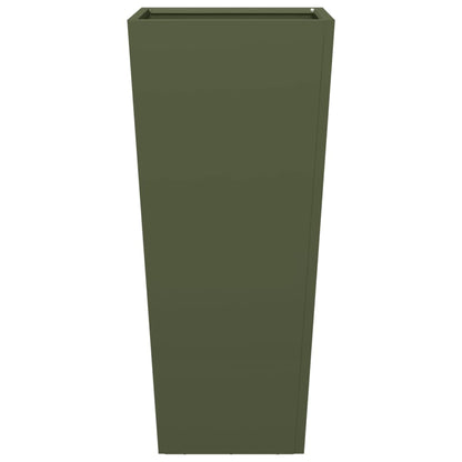 Garden Planters Olive Green 2 pcs 35x35x75 cm Steel