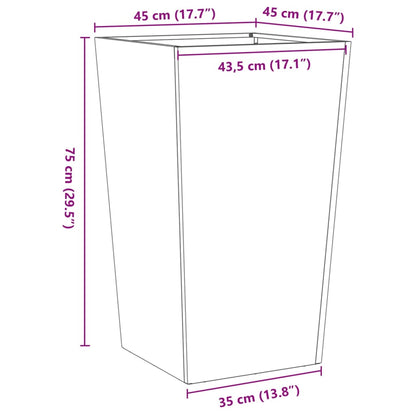 Garden Planter White 45x45x75 cm Steel