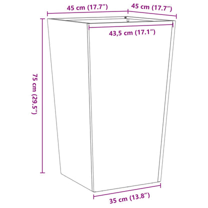 Garden Planter Anthracite 45x45x75 cm Steel