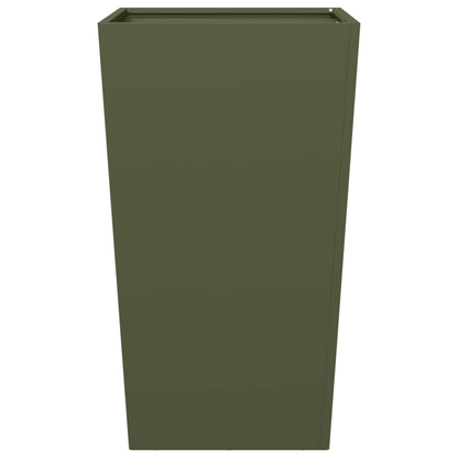 Garden Planter Olive Green 45x45x75 cm Steel