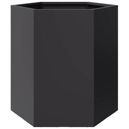 Garden Planter 2 pcs Black Hexagon 46x40x45 cm Steel