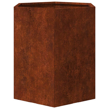 Garden Planters 2 pcs Hexagon 46x40x45 cm Weathering Steel