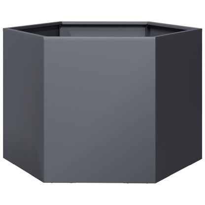 Garden Planter Anthracite Hexagon 69x60x45 cm Steel