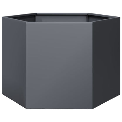 Garden Planter Anthracite Hexagon 69x60x45 cm Steel