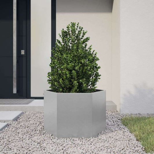 Garden Planter Hexagon 69x60x45 cm Galvanized Steel