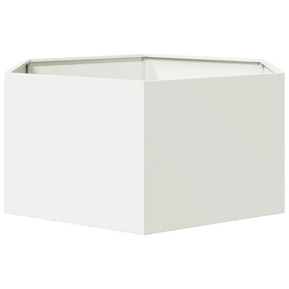 Garden Planter White Hexagon 104x90x45 cm Steel