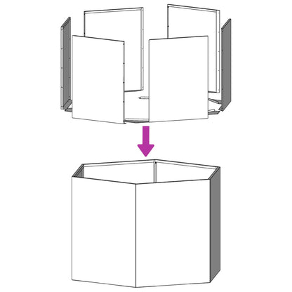 Garden Planter White Hexagon 104x90x45 cm Steel