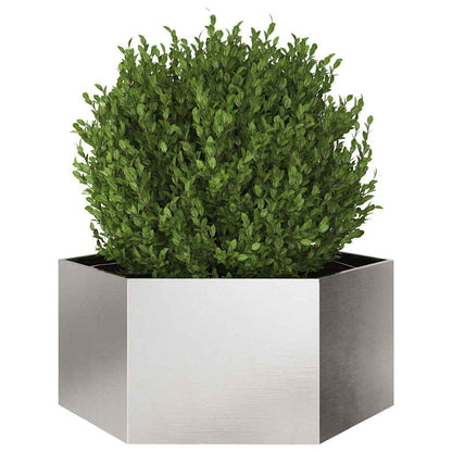 Garden Planter Hexagon 104x90x45 cm Stainless Steel