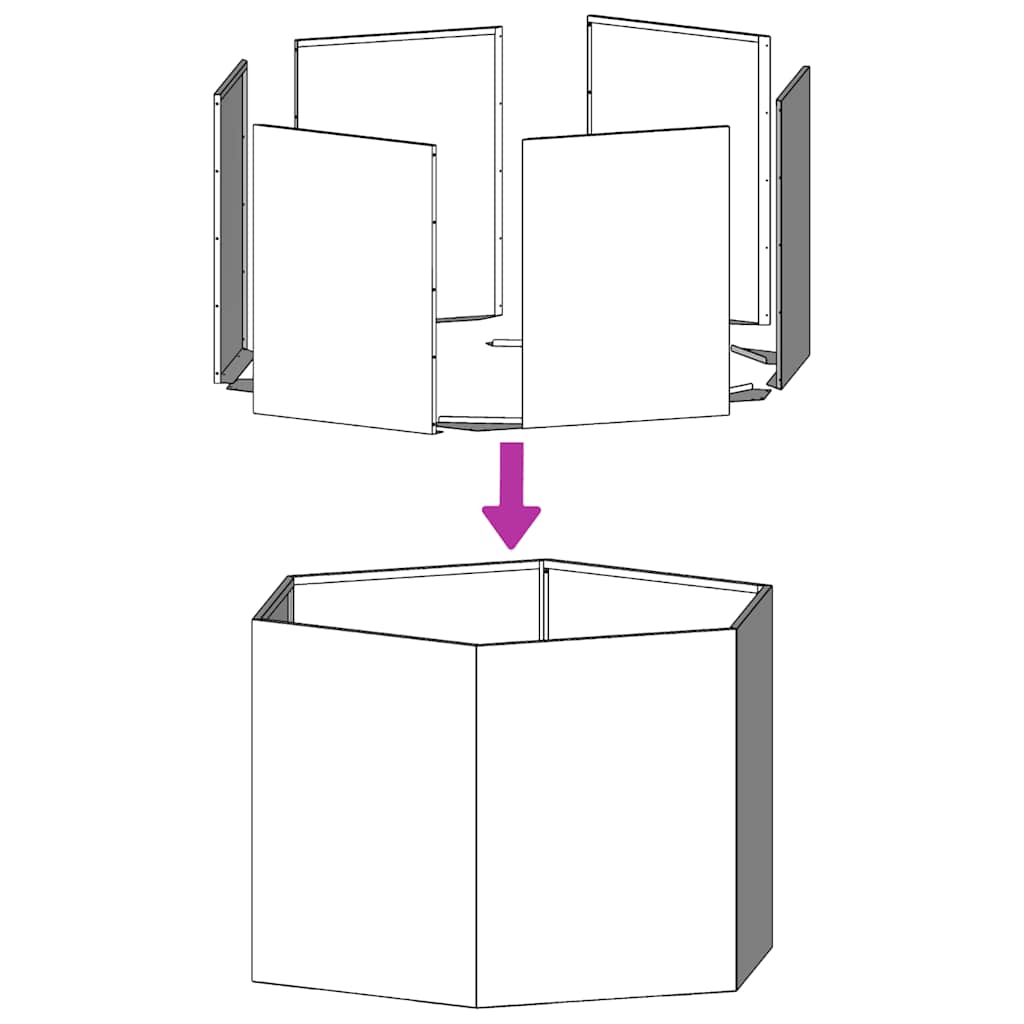 Garden Planter Hexagon 104x90x45 cm Stainless Steel