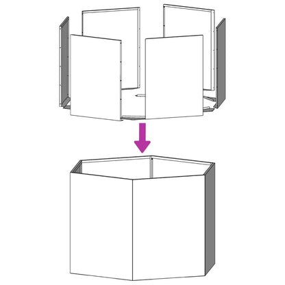 Garden Planter White Hexagon 138x120x45 cm Steel