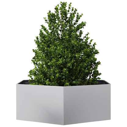 Garden Planter Hexagon 138x120x45 cm Galvanized Steel