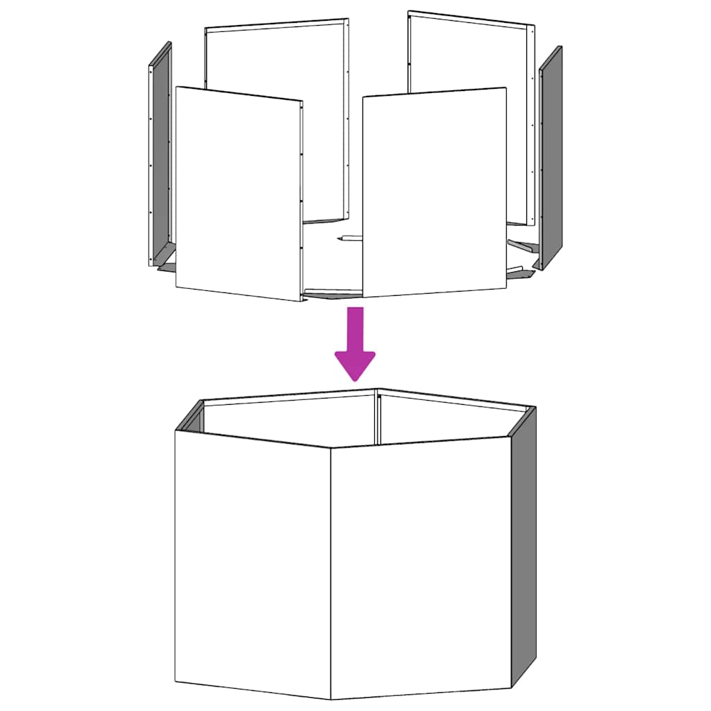 Garden Planter Hexagon 138x120x45 cm Galvanized Steel