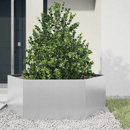 Garden Planter Hexagon 138x120x45 cm Galvanized Steel