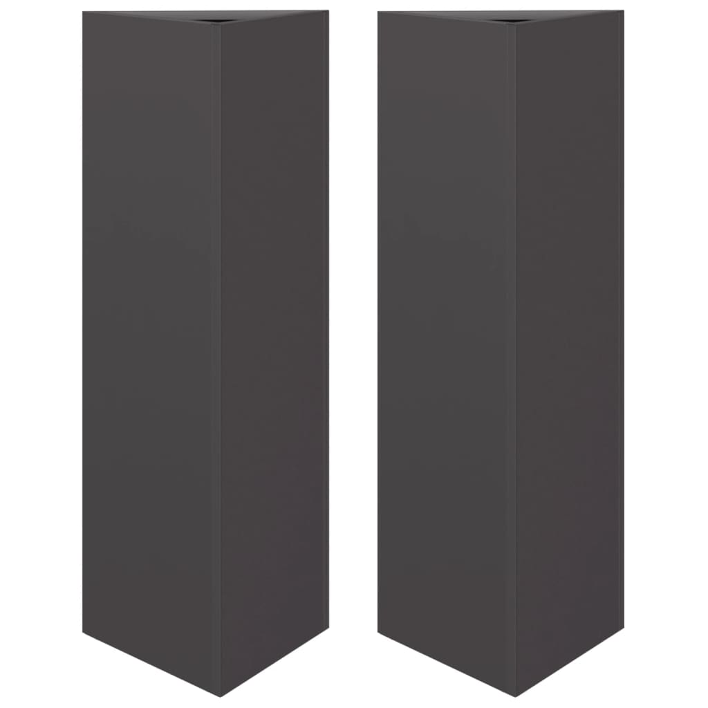 Garden Planters 2 pcs Black Triangular 30x26x75 cm Steel