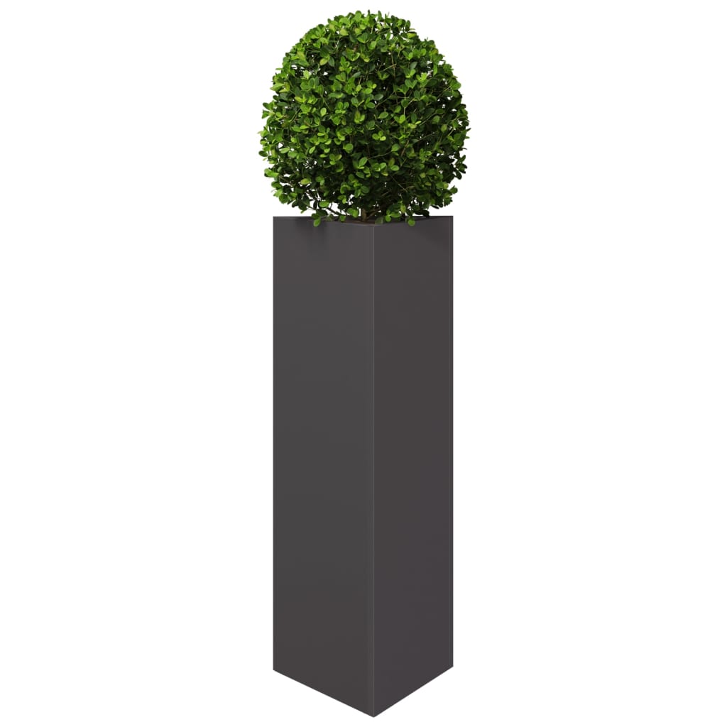 Garden Planters 2 pcs Black Triangular 30x26x75 cm Steel